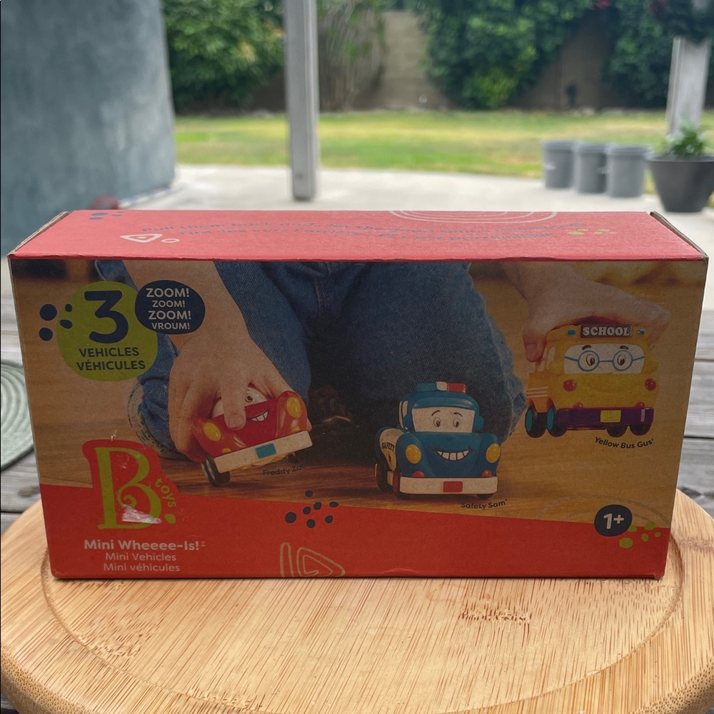 B toys Mini Wheee-ls! Vehicle Set - Red, Blue, Yellow